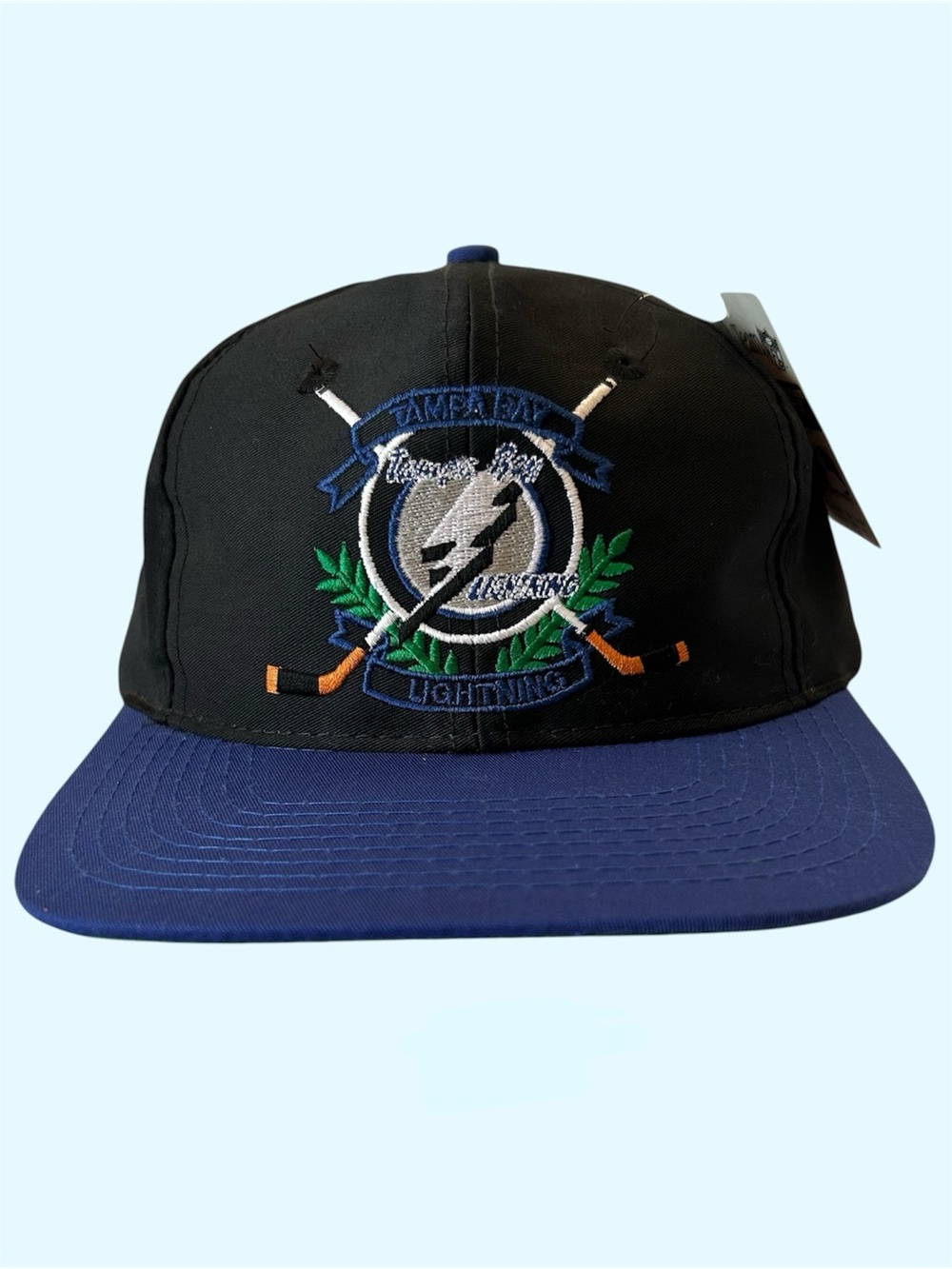 Vintage 90s The Game Tampa Bay Lightning NHL SnapBack Hat Embroidery NWT